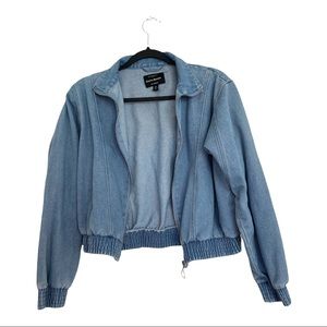 Denim Zip-Up Jacket By Haute Monde LA